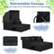 Outdoor Rattan Daybed With Canopy PE Wicker Patio Lounge Sofa Set With Cushions Poolside Garden Double Sun Bed Furniture